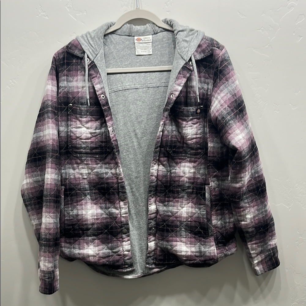 Dickies Plaid Quilted Jacket with Hood